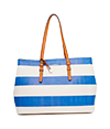 white and blue stripe woman sholder bag image