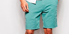 man's half pants image - color is light green